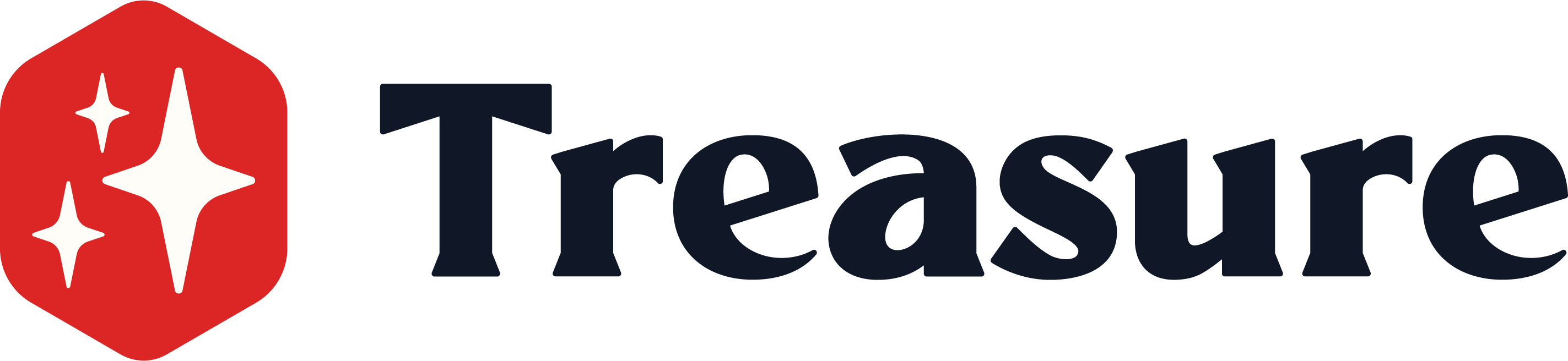 Dark treasure logo on light background