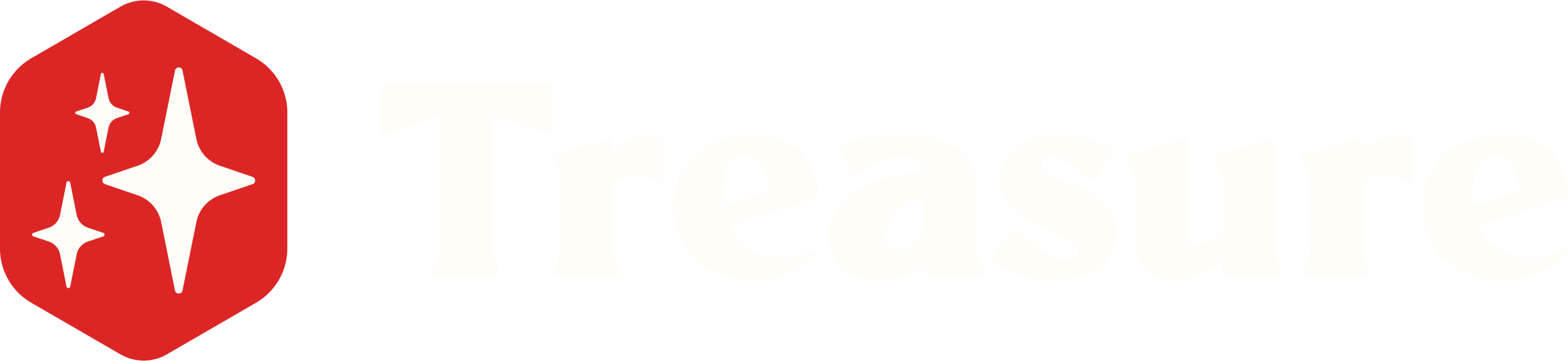 Light treasure logo on dark background